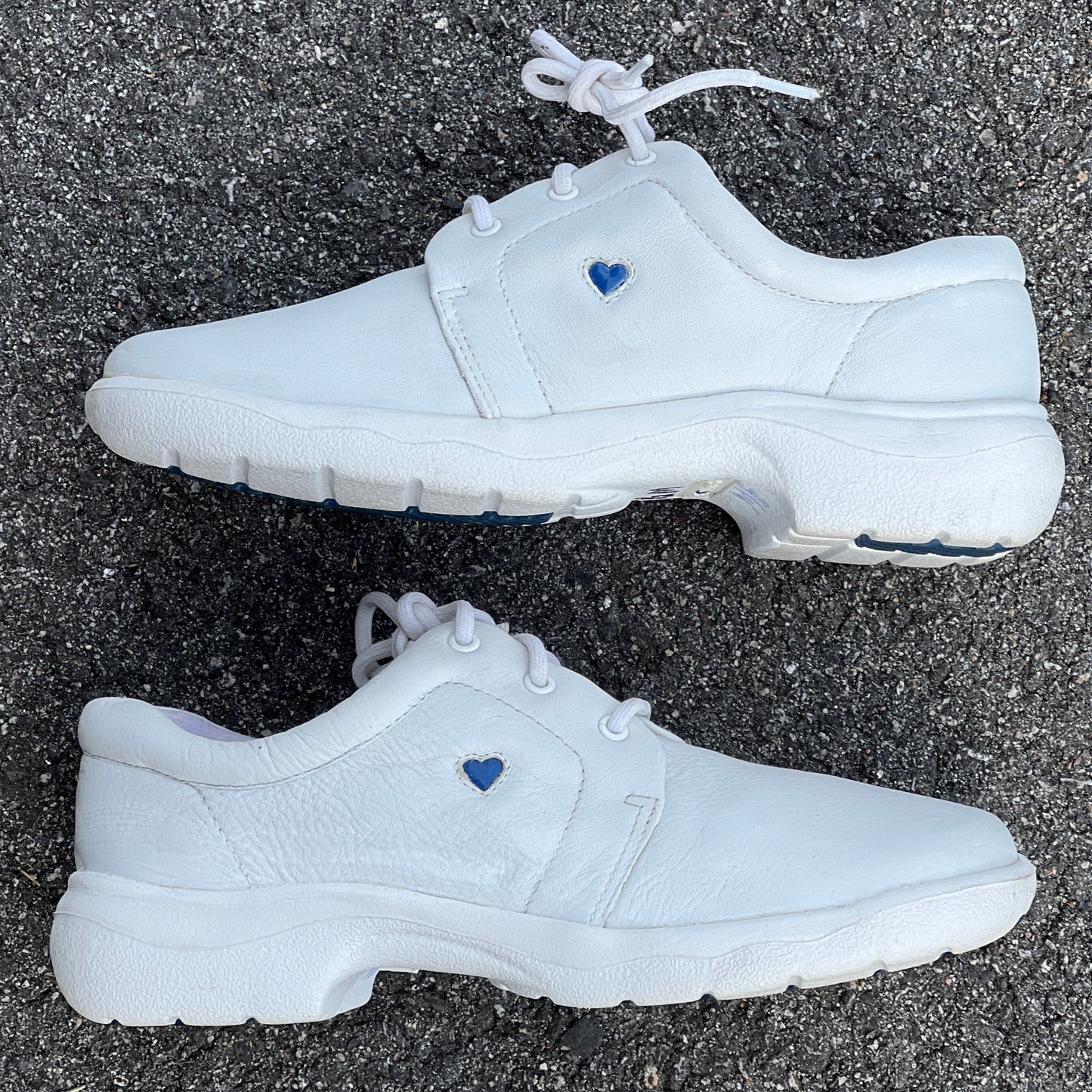 Women's  NURSE MATES  •Angle • All-day Comfort Oxford 5.5M  White Leather