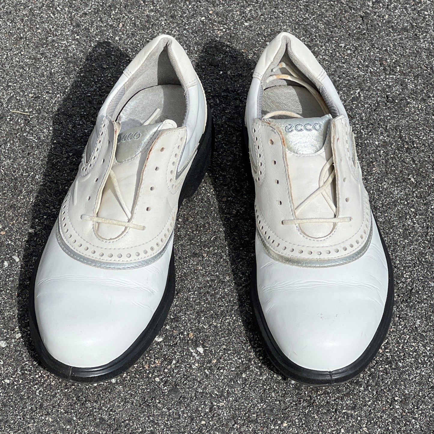 Womens ECCO Golf shoes 39EU White/Silver Hydromax Leather