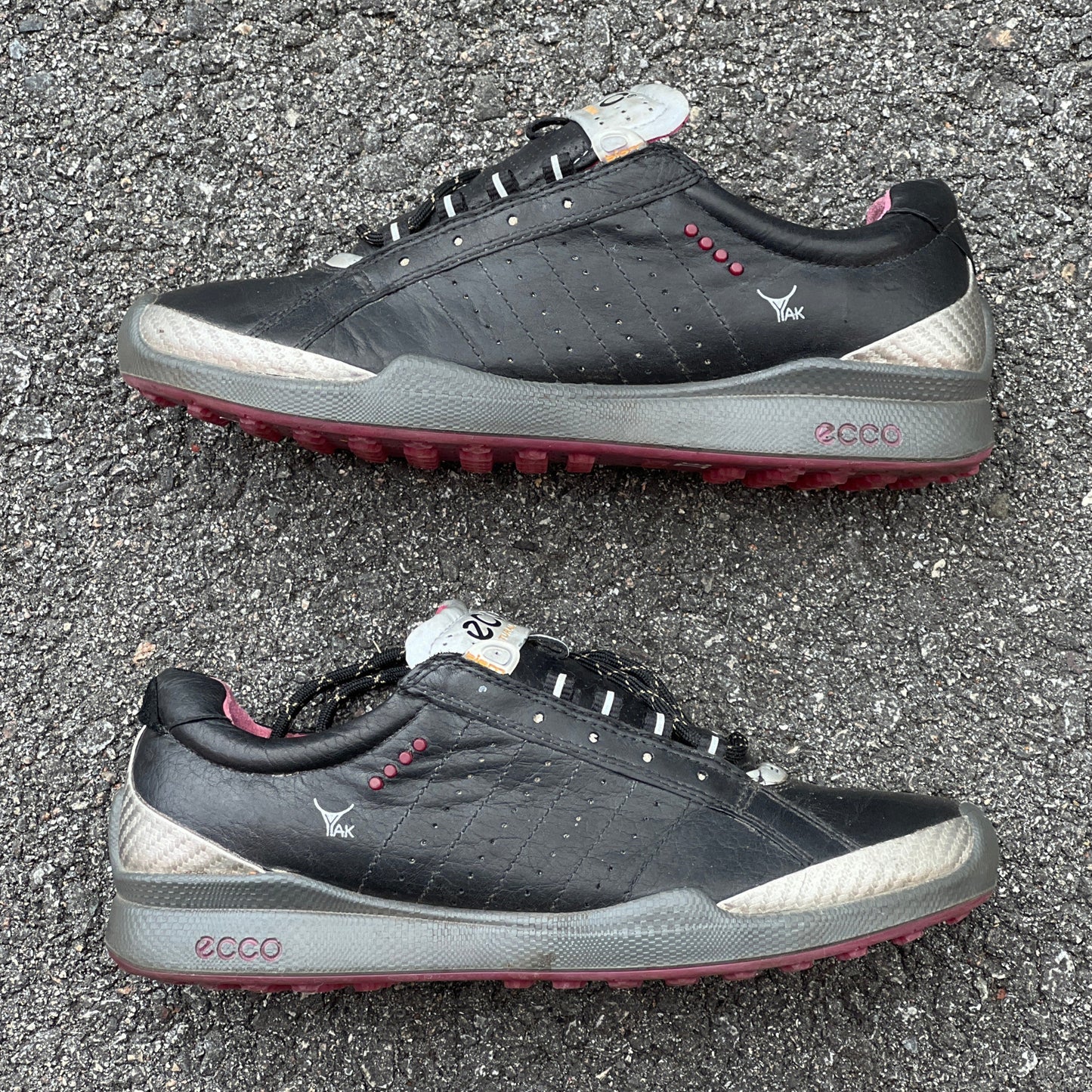 Women’s Ecco  Biom Spikeless Golf Shoes 39EU -Black/Pink- Hydromax Yak Leather