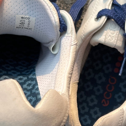 Men’s Ecco Street Premier Cleat-less Golf Shoe 46EU •White/Blue• Leather