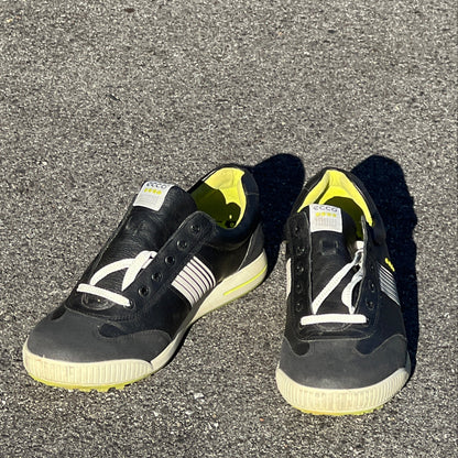 Men’s Ecco Street Premier Cleat-less Golf Shoe 46EU • Black/White/Citron • Leather