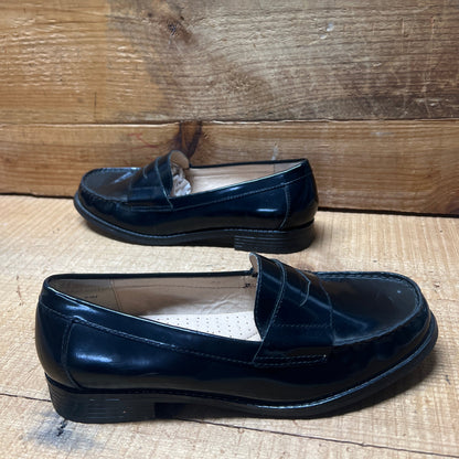 Women's White Mountain Penny Loafer 5.5M Black patent Leather