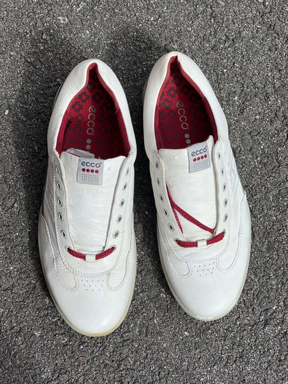 Men’s Ecco  Premier Cleat-less Golf Shoe 46EU •White/ Grey• Hydromax  Leather