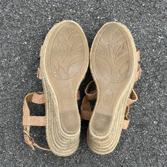 Woman’s  Euro Soft by Sofft Jute Wrapped Platform Sandal  8M Beige Textile