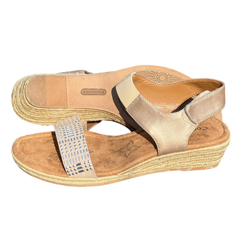 COMFORTIVA Women's •Beck• Jute Wedge Sandal 8M Champagne Manmade
