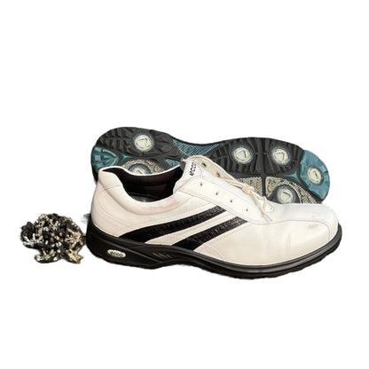 Men’s Ecco Biom Cleated Golf Shoe 47EU • White/Black • Leather