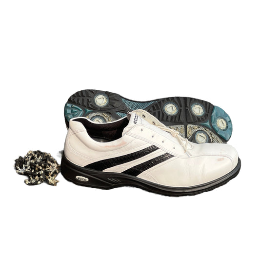 Men’s Ecco Biom Cleated Golf Shoe 47EU • White/Black • Leather