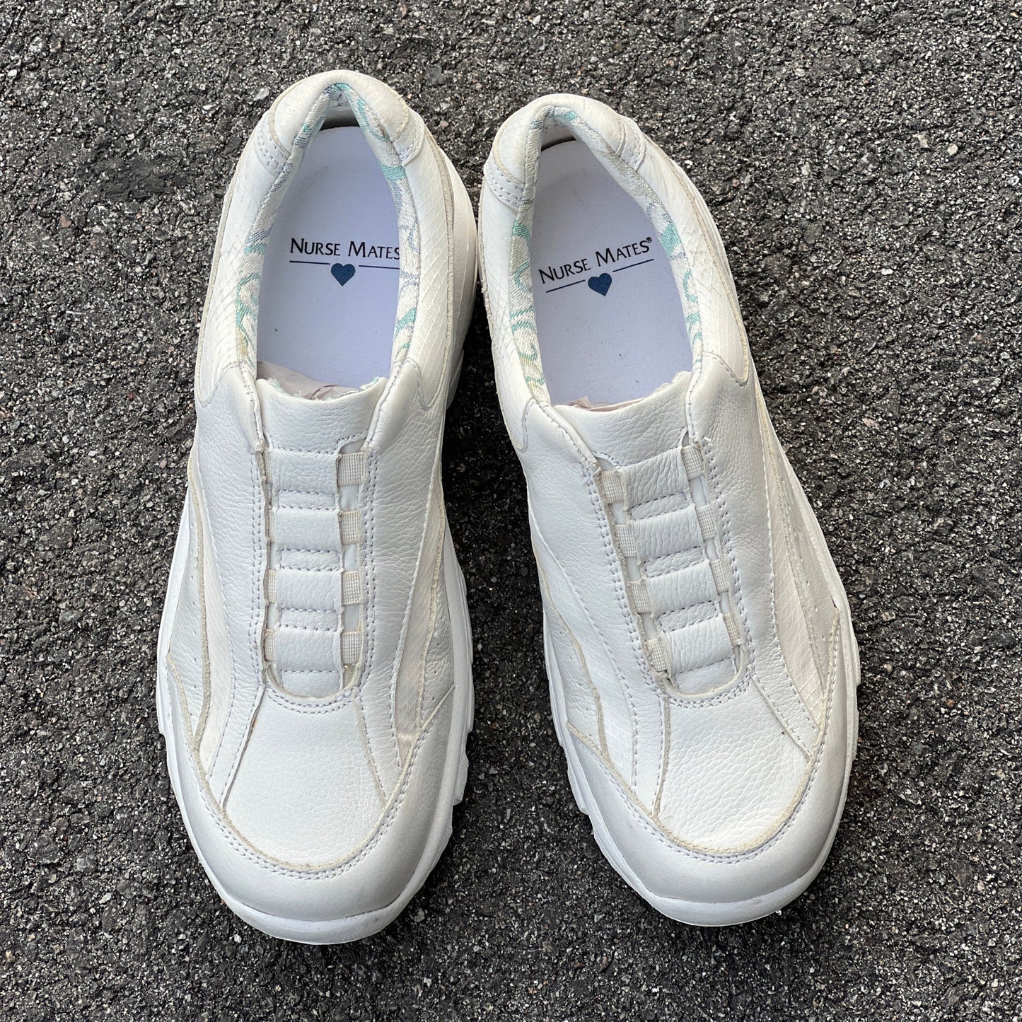 Women's  NURSE MATES  •Sami•  Slip-on Athletic 9.5M  White Leather