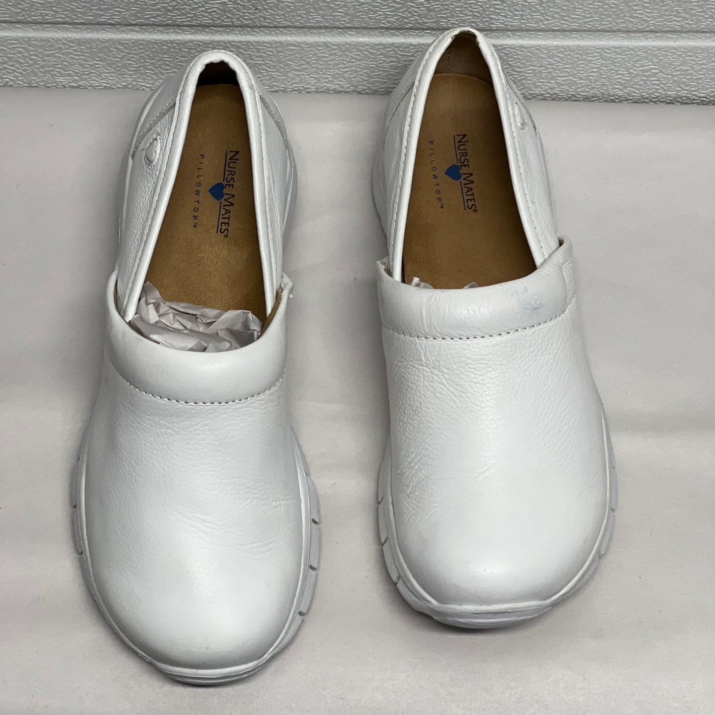 Women’s Nurse Mates Libby pillowTop lightweight Clog 9M White Leather