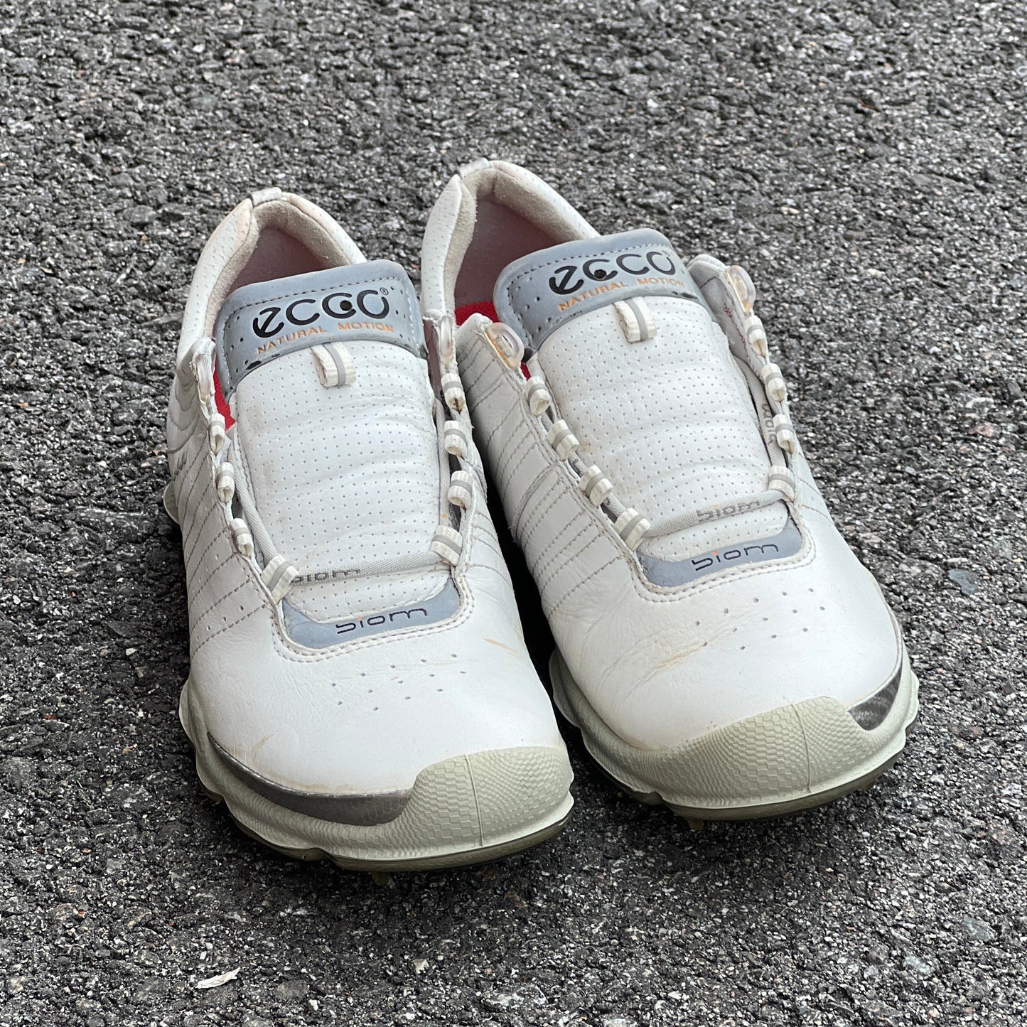 Women’s Ecco  Biom spiked Golf Shoes 38EU -white/grey- Hydromax Yak Leather