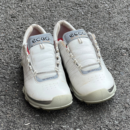 Women’s Ecco  Biom spiked Golf Shoes 38EU -white/grey- Hydromax Yak Leather