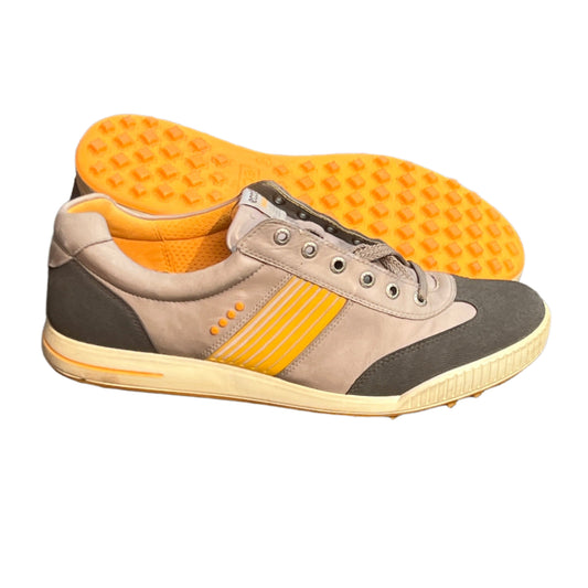 Men’s Ecco Street Premier Cleat-less Golf Shoe 45EU • Grey/Citron • Leather