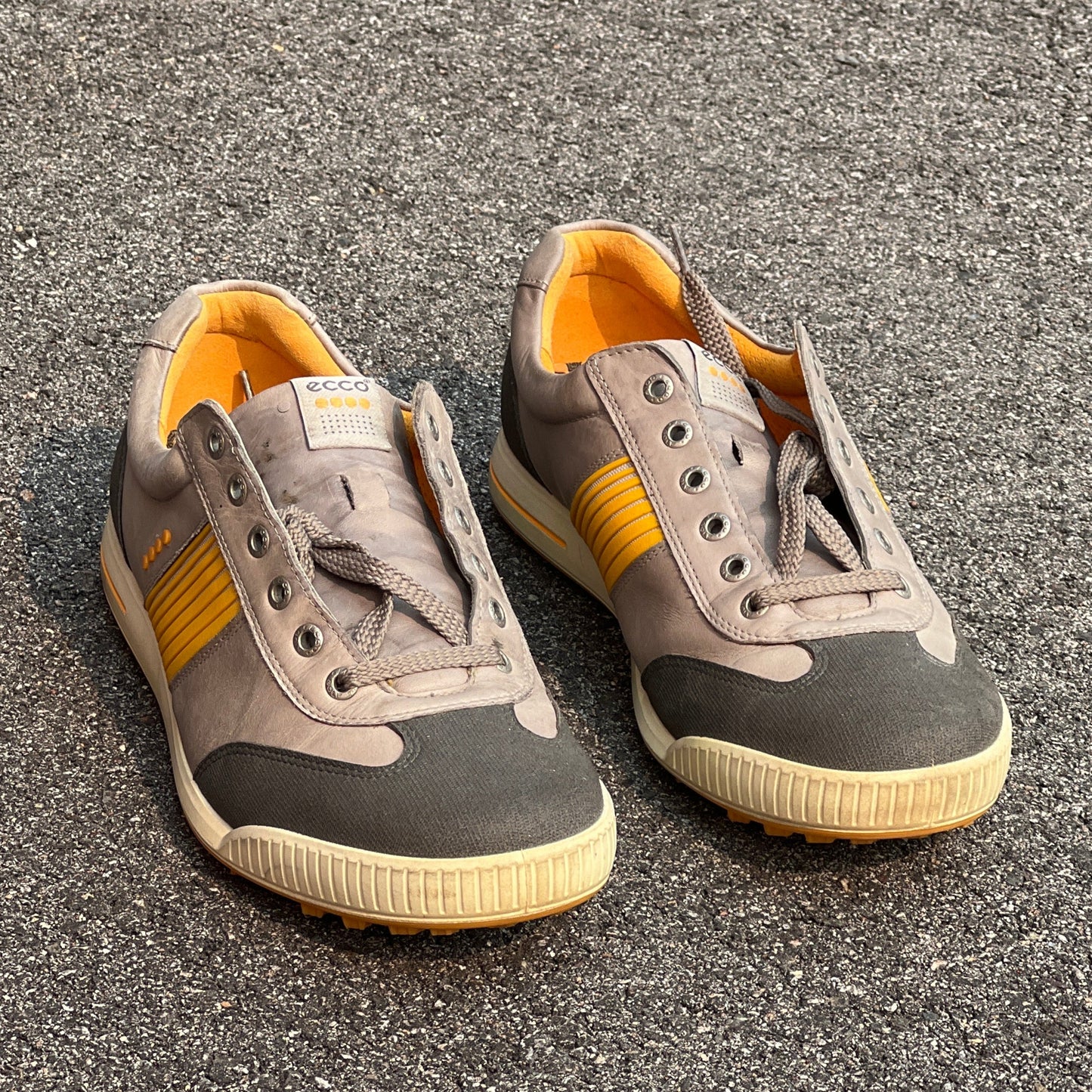 Men’s Ecco Street Premier Cleat-less Golf Shoe 45EU • Grey/Citron • Leather