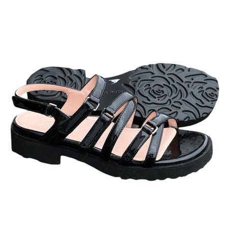 Women’s Taryn Rose •Truvie• Strappy Sandal 6M Black Patent Leather