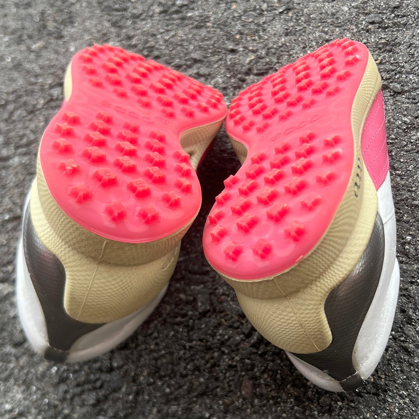 Women’s Ecco  Biom Spikeless Golf Shoes 36EU -White/Pink- Hydromax Yak Leather