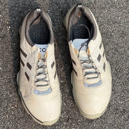 Men’s Ecco Biom Cleated Golf Shoe  45EU •White/Red• Hydromax Yak Leather