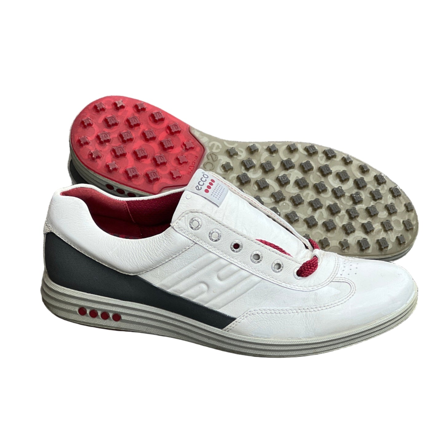 Men’s Ecco  Premier Cleat-less Golf Shoe 45EU •White/ Grey• Hydromax  Leather