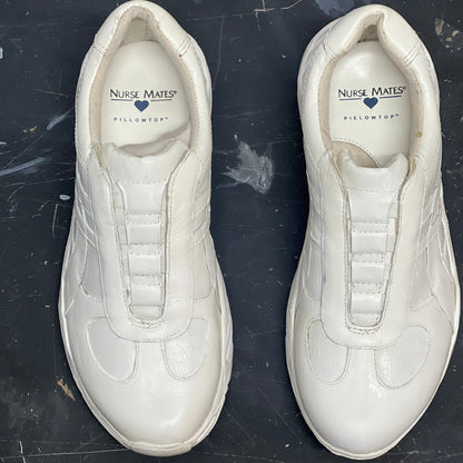 Women’s Nurse Mates Quantum Pillow Top slip on 7M White Leather