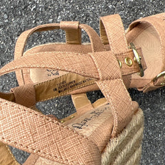Woman’s  Euro Soft by Sofft Jute Wrapped Platform Sandal  8M Beige Textile
