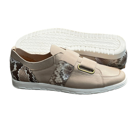 Women’s Adrienne Vittadini  •Barbera• Snake-skin Trimmed Gored Slip-on 6M. Dessert Sand PU