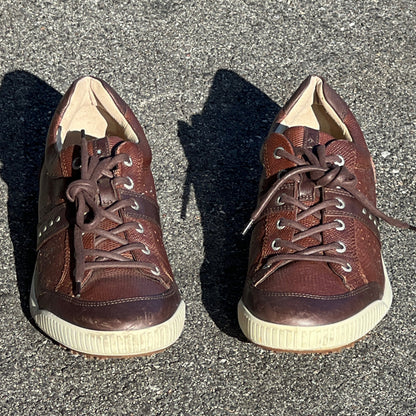 Men’s Ecco Street Premier Cleat-less Golf Shoe 46EU • Brown Reptile Embossed Hydromax  Leather