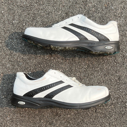 Men’s Ecco Biom Cleated Golf Shoe 47EU • White/Black • Leather