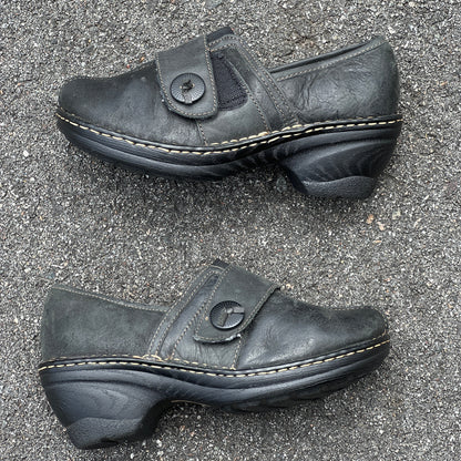 SOFTSPOTS Women's •Lina• Clog Black Leather- 8W