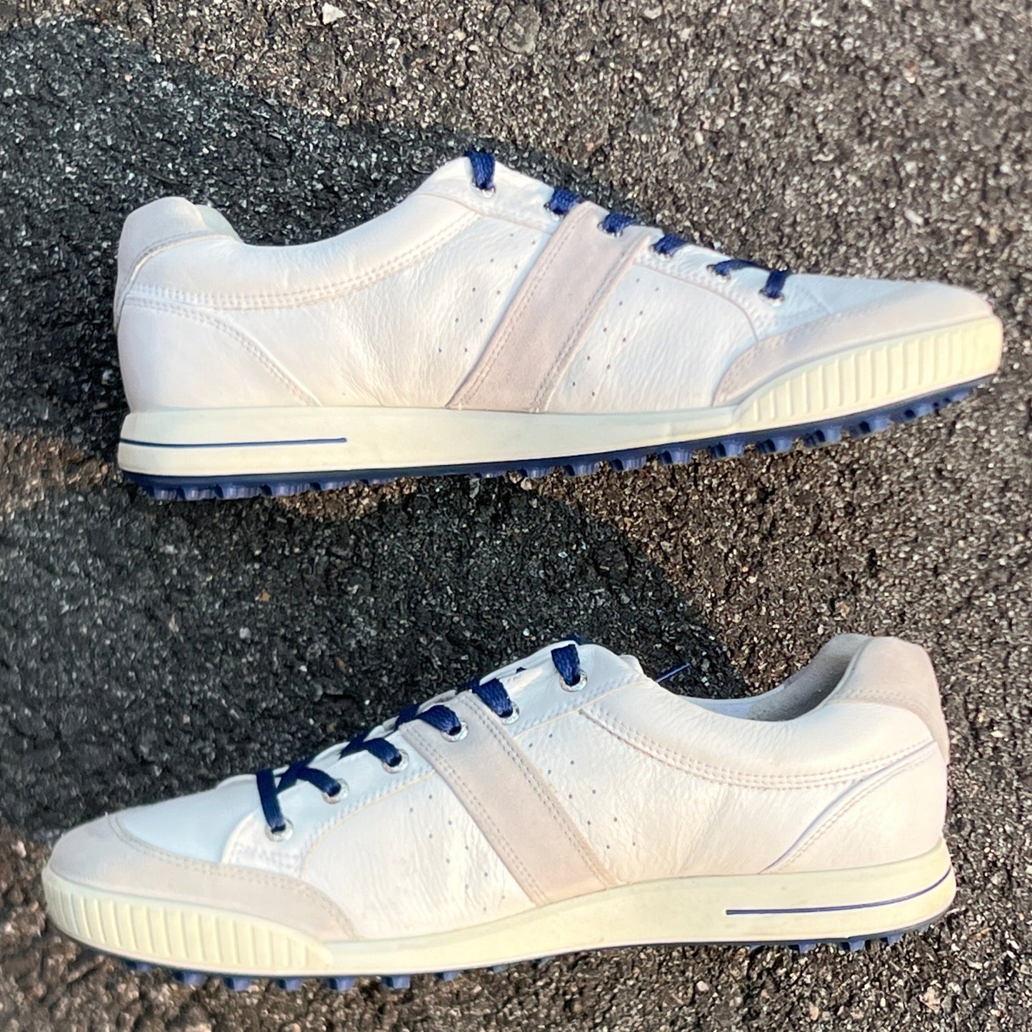 Men’s Ecco Street Premier Cleat-less Golf Shoe 46EU •White/Blue• Leather