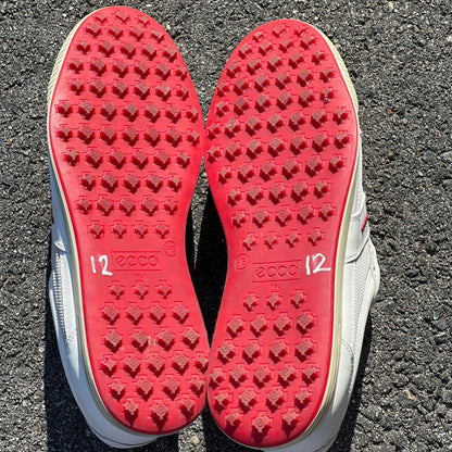 Men’s Ecco Street Cleat-less Golf Shoe 46EU • White/Red • Leather