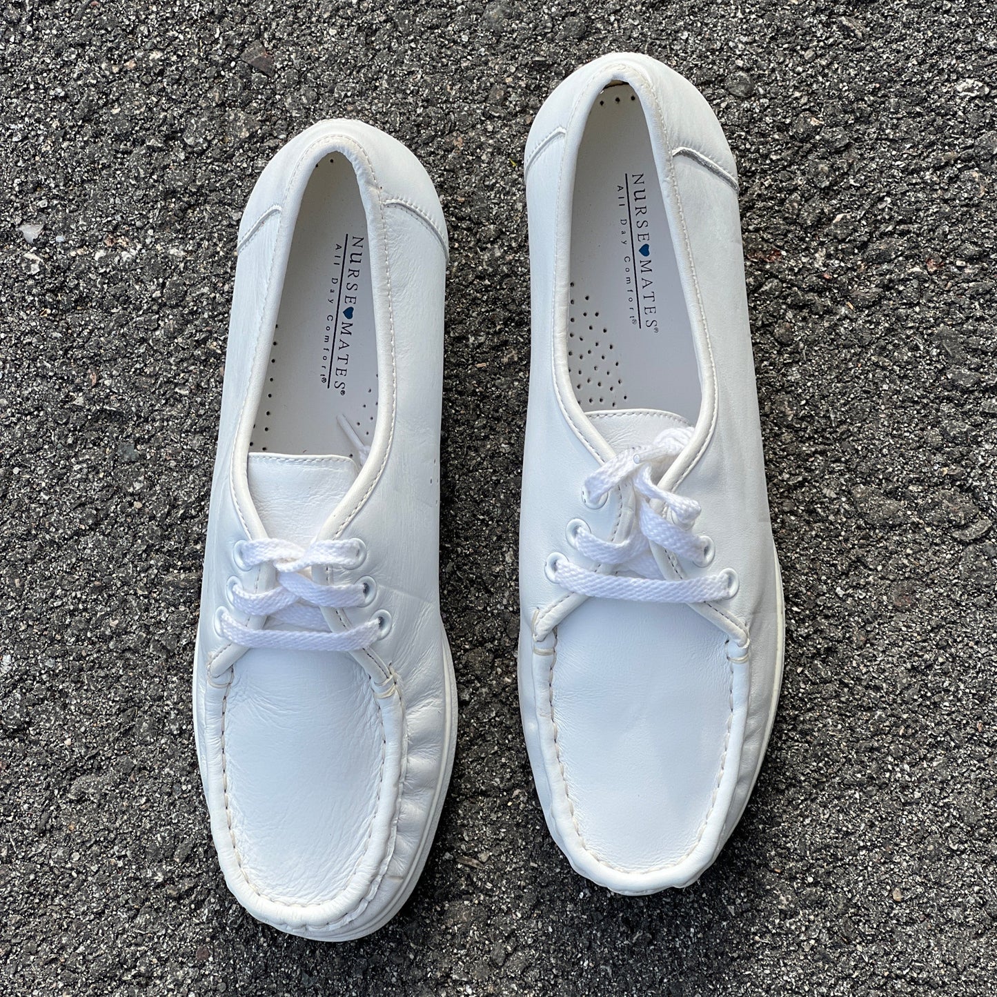 Women's  NURSE MATES  •Anni Lo•  Lace-up  9.5M White Leather