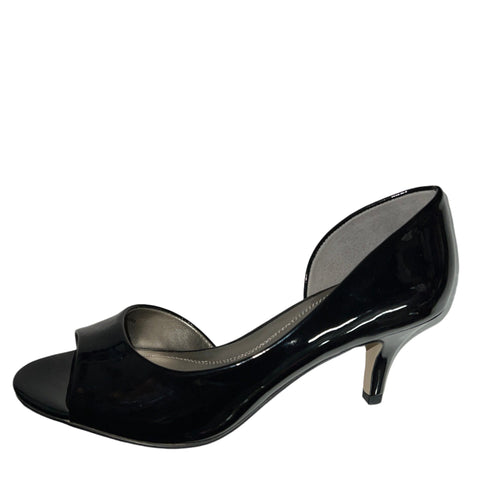 TAHARI Women's  •Race• Peep-toe Pump Black Patent