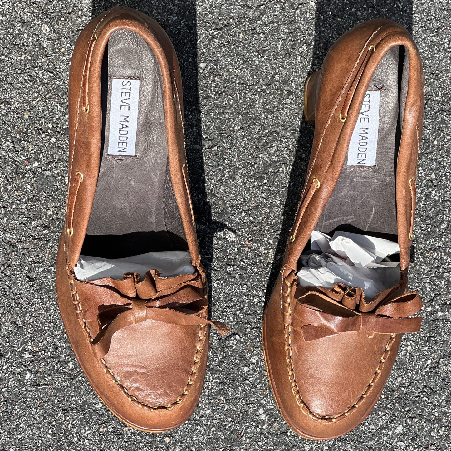 Women’s Steve Madden Moc-toe platform Pump 39EU Brown Leather - Made in Spain