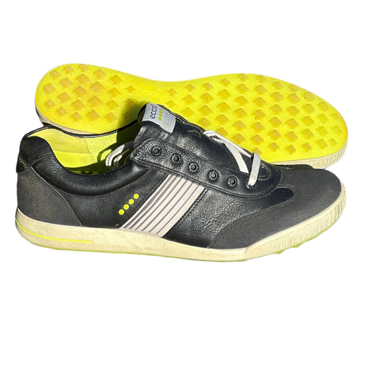 Men’s Ecco Street Premier Cleat-less Golf Shoe 46EU • Black/White/Citron • Leather