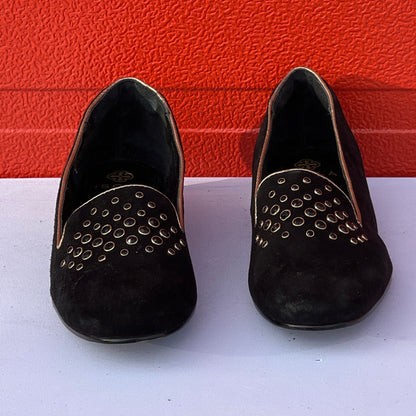 Woman’s Isola  •Donna• Jeweled Smoking Shoe 6M Black Suede Leather