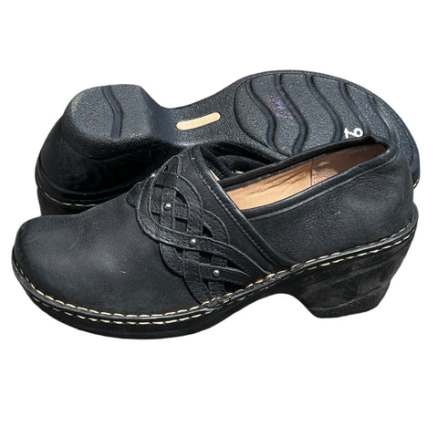 Softspots Womens Lennox Clog 9W Black leather