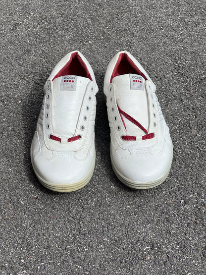 Men’s Ecco  Premier Cleat-less Golf Shoe 46EU •White/ Grey• Hydromax  Leather