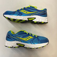 Saucony Womens Grid Cohesion 6 -Blue/Citron- Running Shoe - Size 7.5M Preowned Athletic