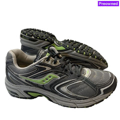 Womens Saucony Ridge Tr-Original Trail Running Shoe - Gray/Green- Size 8.5M Preowned Athletic