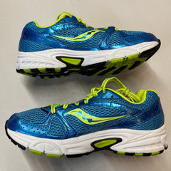 Saucony Womens Grid Cohesion 6 -Blue/Citron- Running Shoe - Size 6.5M Preowned Athletic