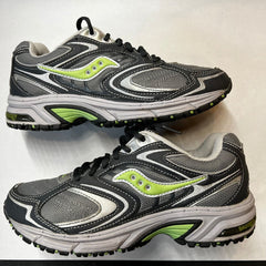 Womens Saucony Ridge Tr-Original Trail Running Shoe - Gray/Green- Size 8M Preowned Athletic