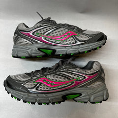 Saucony Womens Grid Cohesion Tr7 Trail Running Grey/Green/Fuchsia Size 8.5M -Preowned Athletic