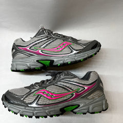 Womens Grid Cohesion Tr7 Trail Running Grey/Green/Fuchsia Size 9M -Preowned Athletic