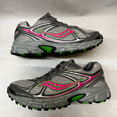 Womens Grid Cohesion Tr7 Trail Running Grey/Green/Fuchsia Size 7M -Preowned Athletic