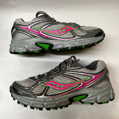 Womens Grid Cohesion Tr7 Trail Running Grey/Green/Fuchsia Size 6.5M -Preowned Athletic