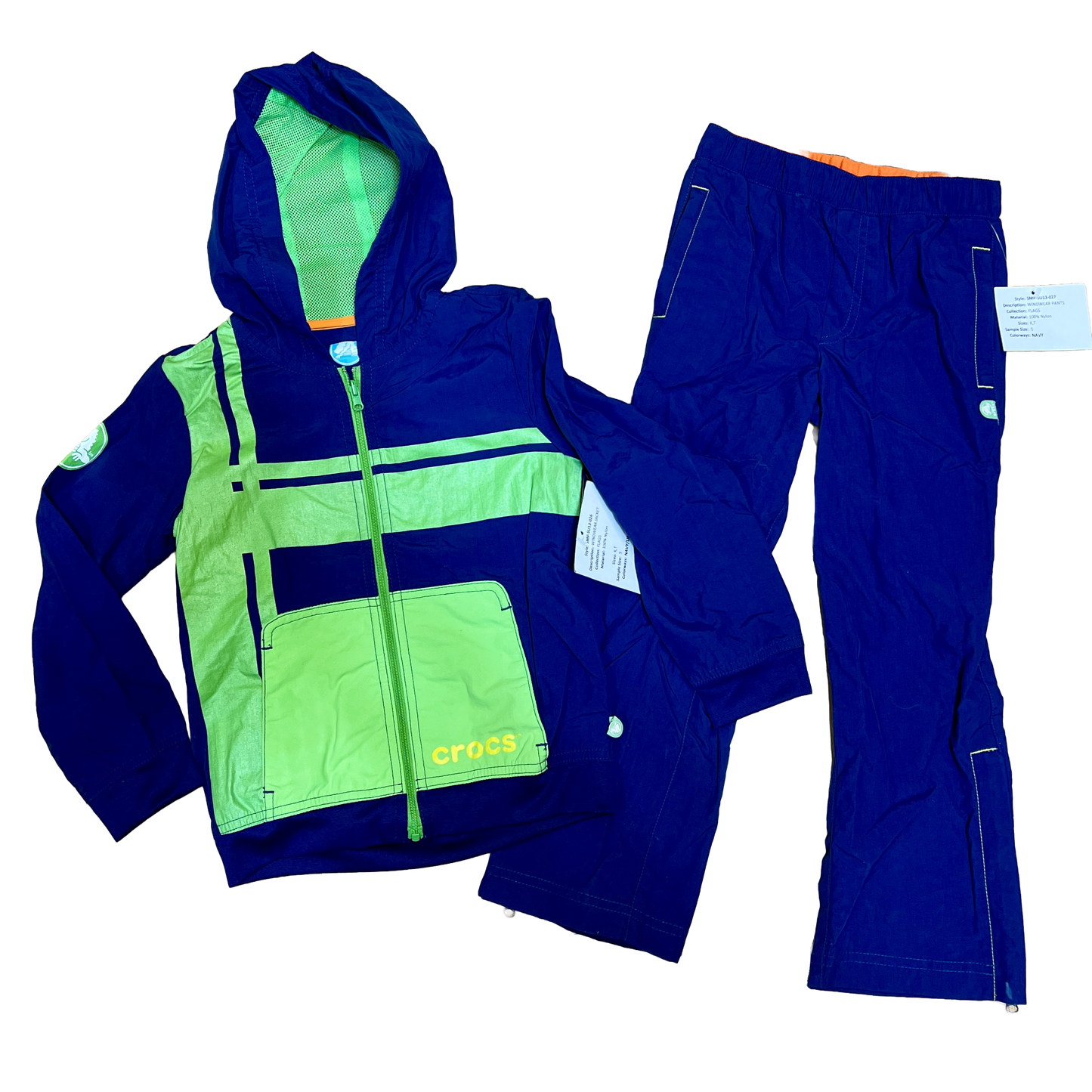 Children's •Crocs•  Nylon Windwear Hooded Jacket and Pant Set Navy - Size 5