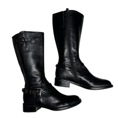 ECCO Women's "Hobart" Harness Riding Boot  EU 35 Black Leather