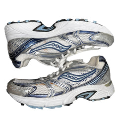 SAUCONY Women's Grid Cohesion 4 - White/Silver/Blue- Running Shoe