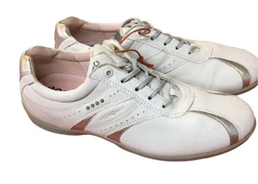 Women's ECCO Golf Spiked Shoes  40EU White/Silver Hydromax Leather