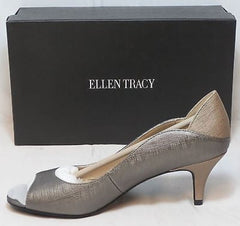 ELLEN TRACY Women's Sidney Leather Pump - Pewter - - ShooDog.com