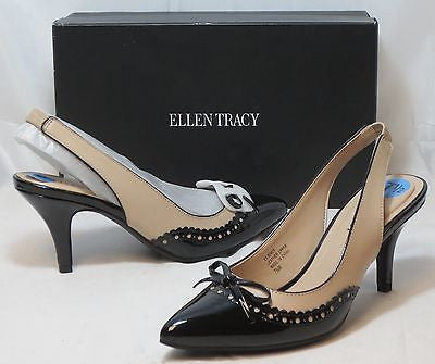 ELLEN TRACY Women's Bindy Slingbacks - Sand/Black - Sz 7-9 NIB - MSRP $109 - ShooDog.com